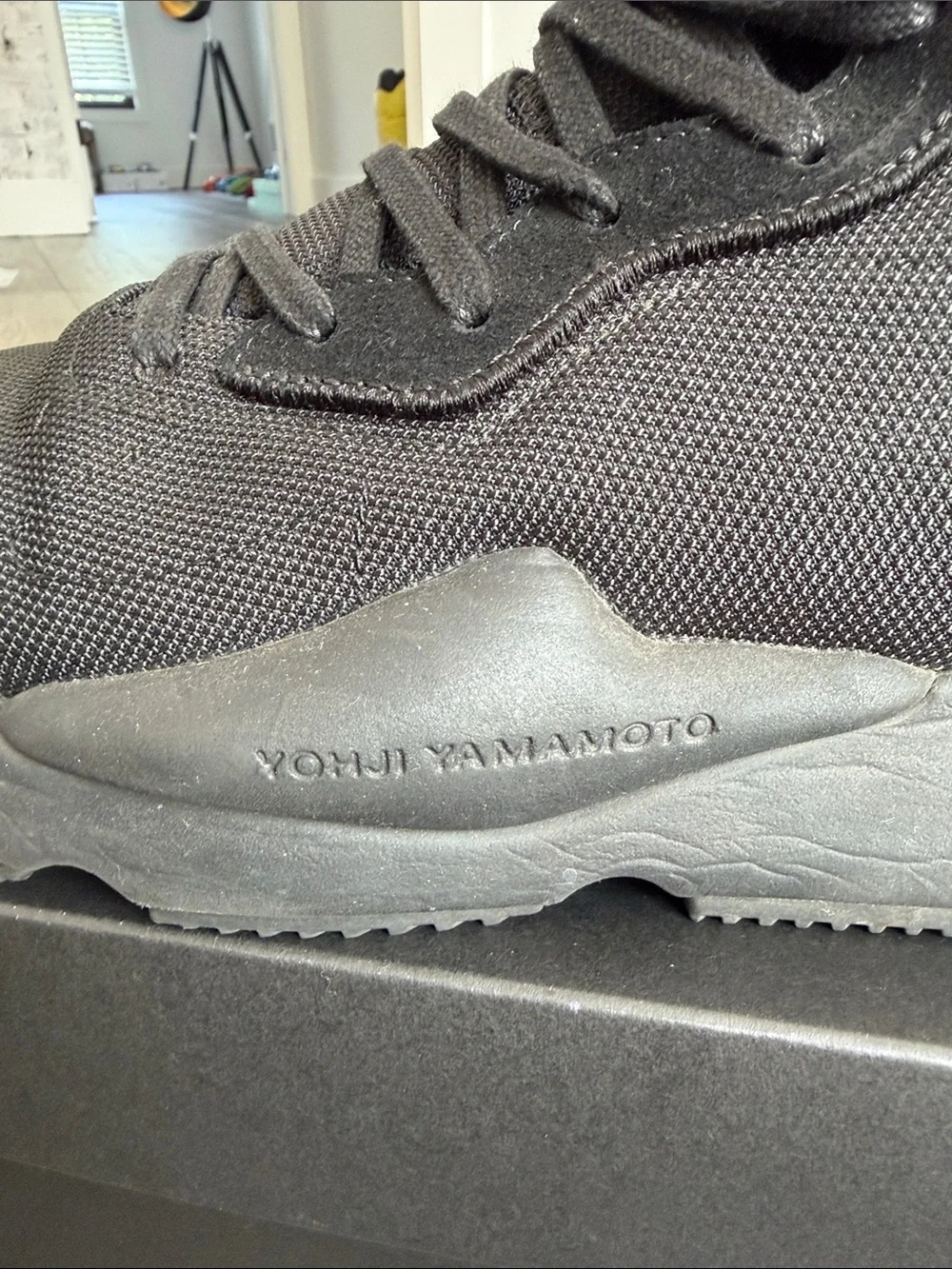 Y-3 Men’s Black Low-Top Knit Sneakers